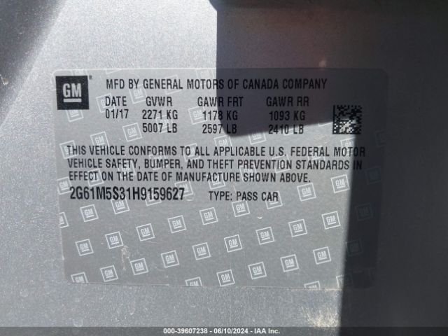 2G61M5S31H9159627 Cadillac XTS LUXURY