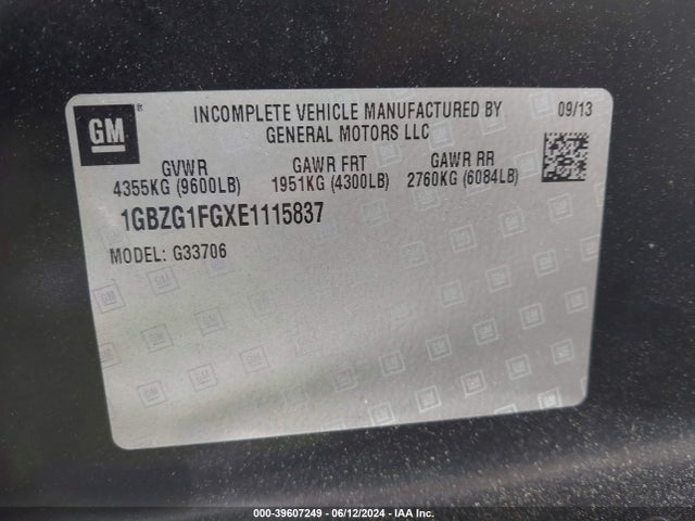 Chevrolet Express 3500 Lt 2014 1GBZG1FGXE1115837 Image 9