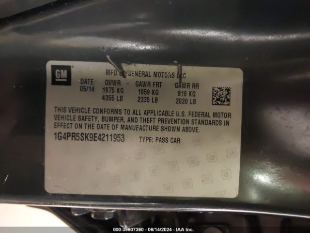 1G4PR5SK9E4211953 Buick Verano Convenience Group