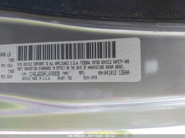 1C4BJWDG0FL676939 Jeep Wrangler Unlimited Sport