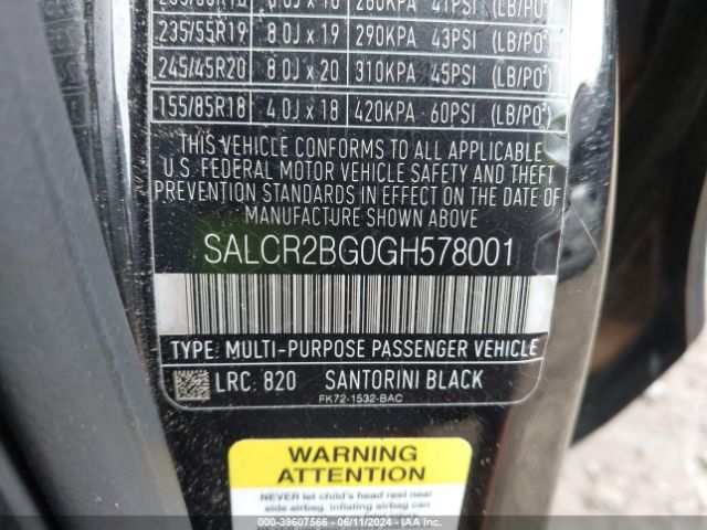 SALCR2BG0GH578001 Land Rover Discovery Sport Hse