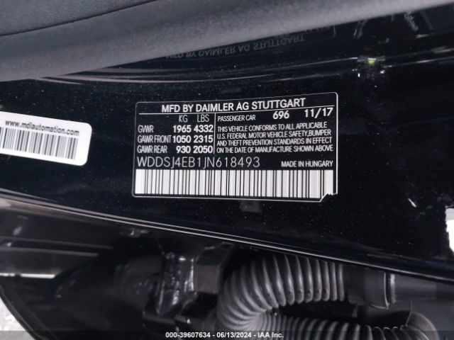 WDDSJ4EB1JN618493 Mercedes-Benz CLA 250