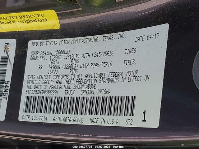 Toyota Tacoma Sr5 2017 5TFBZ5DN3HX002894 Image 9