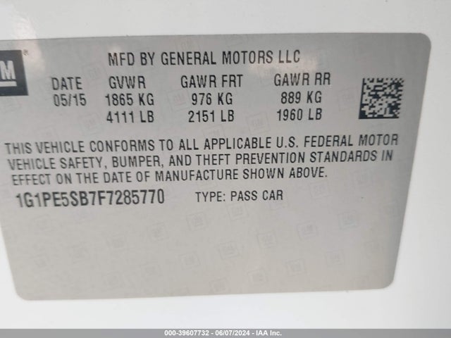 Chevrolet Cruze 2lt Auto 2015 1G1PE5SB7F7285770 Image 9