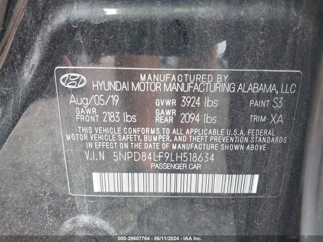 Hyundai ELANTRA SEL 2020 5NPD84LF9LH518634 Image 9