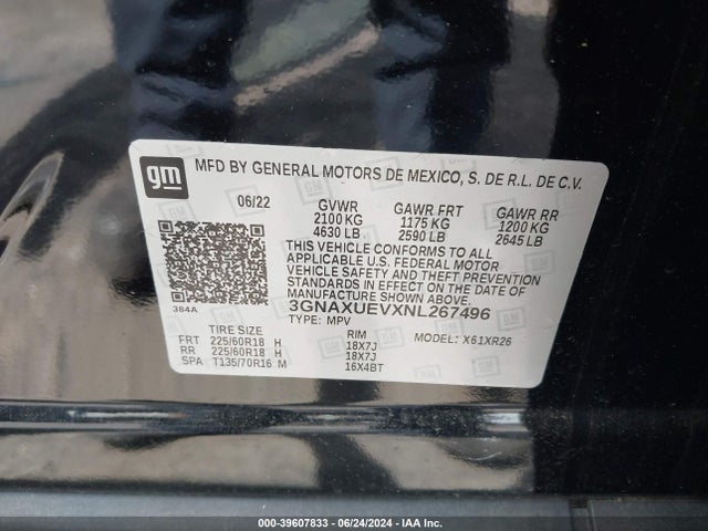 Chevrolet Equinox Awd Lt 2022 3GNAXUEVXNL267496 Image 9