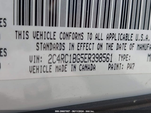 2C4RC1BG5ER398561 Chrysler Town & Country Touring
