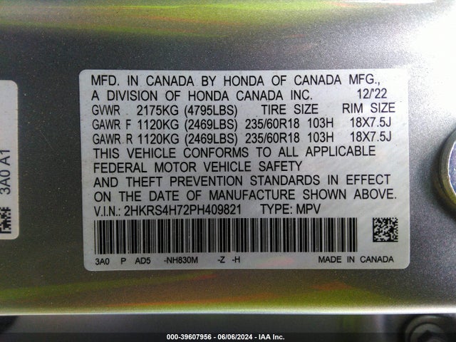 Honda Cr-v Ex-l Awd 2023 2HKRS4H72PH409821 Image 9