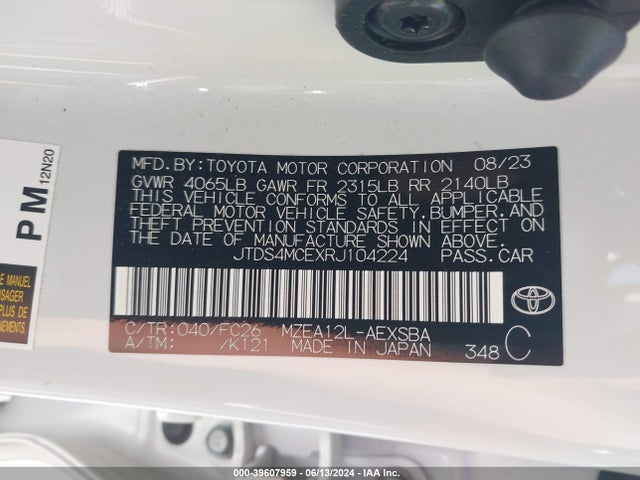 Toyota COROLLA SE 2024 JTDS4MCEXRJ104224 Image 9