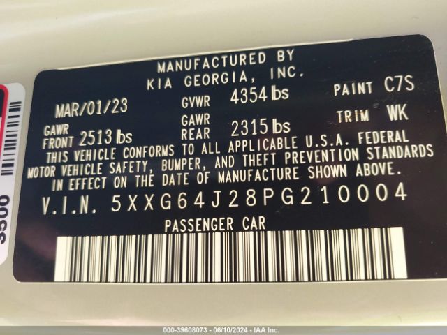 5XXG64J28PG210004 KIA K5 Gt-line