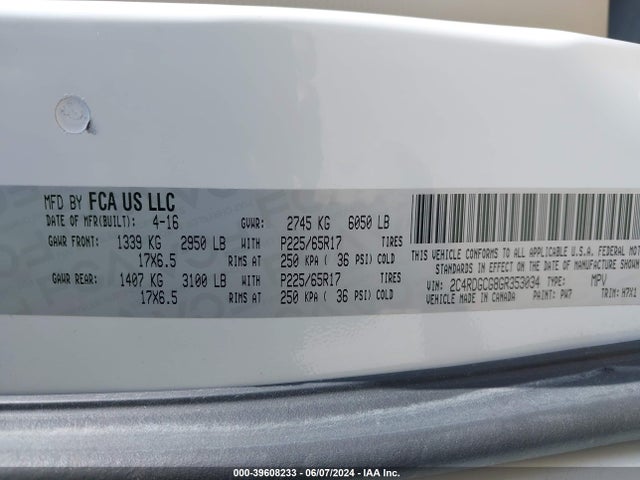 Dodge Grand Caravan Sxt 2016 2C4RDGCG8GR353034 Image 9