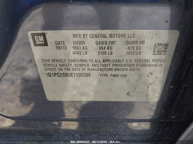 Chevrolet Cruze 1lt Auto 2014 1G1PC5SB9E7106388 Image 9