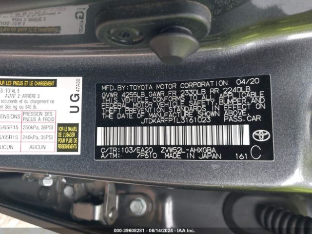 JTDKARFP1L3161023 Toyota Prius Prime Xle