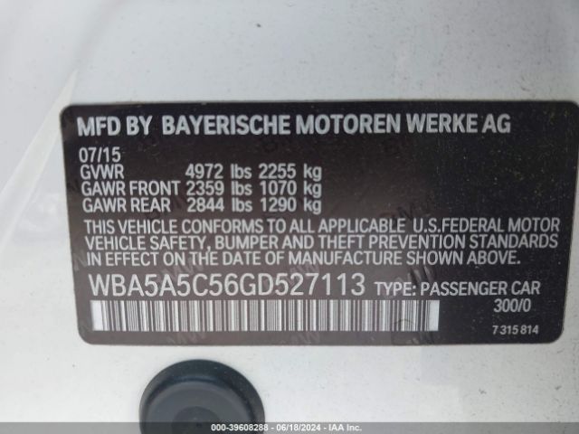 WBA5A5C56GD527113 BMW 528I