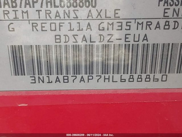 3N1AB7AP7HL688860 Nissan SENTRA SV
