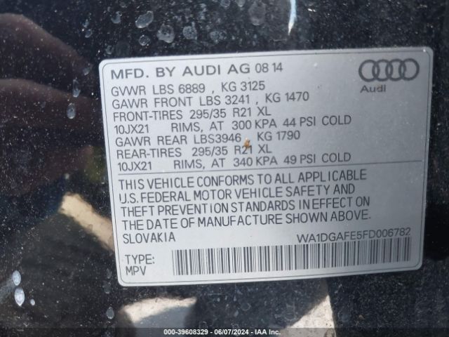 WA1DGAFE5FD006782 Audi Q7 3.0t S Line Prestige