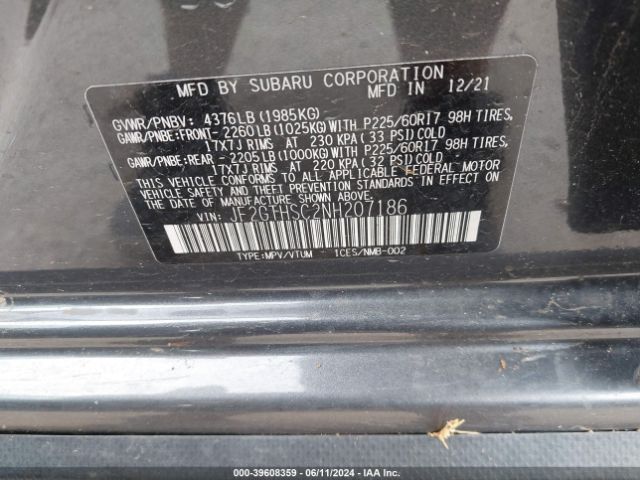 JF2GTHSC2NH207186 Subaru Crosstrek Sport