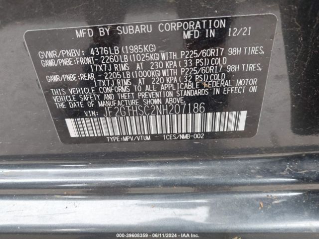 JF2GTHSC2NH207186 Subaru Crosstrek Sport