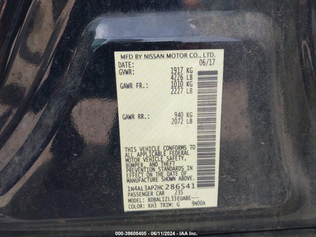 Nissan Altima 2.5 Sv 2017 1N4AL3AP2HC286541 Image 9