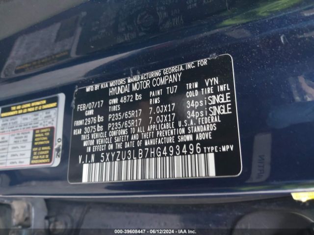 5XYZU3LB7HG493496 Hyundai Santa Fe Sport 2.4l