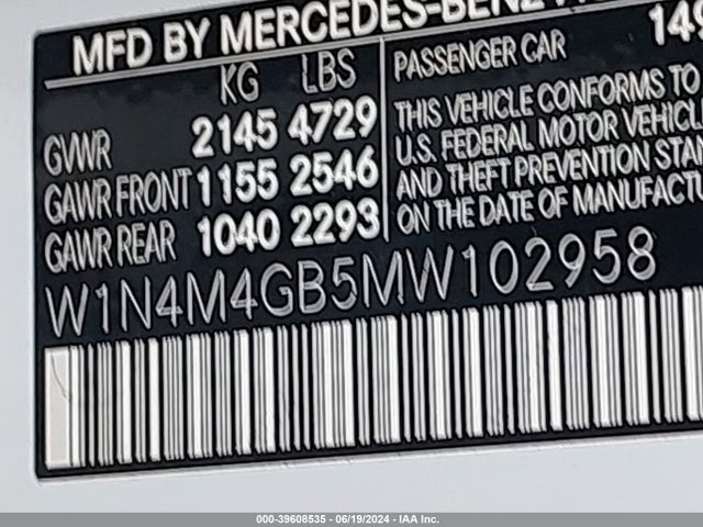 W1N4M4GB5MW102958 Mercedes-Benz GLB 250