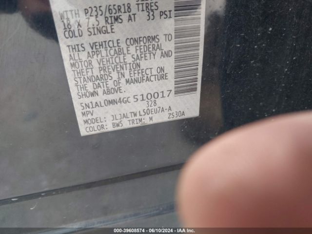 5N1AL0MN4GC510017 Infiniti QX60