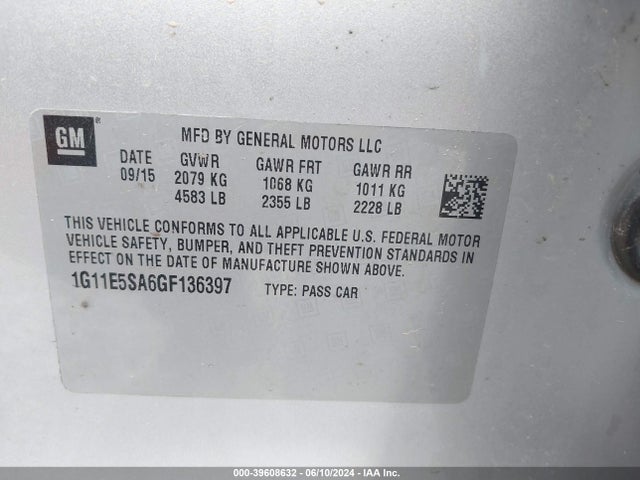 Chevrolet Malibu Limited Ltz 2016 1G11E5SA6GF136397 Image 9