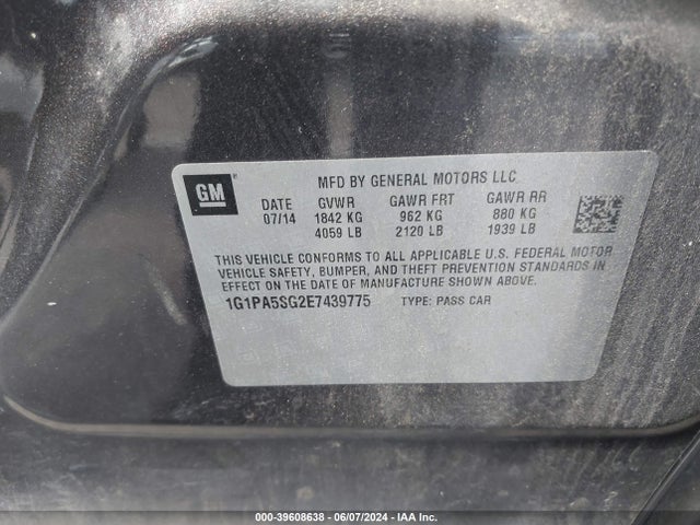 Chevrolet Cruze Ls Auto 2014 1G1PA5SG2E7439775 Image 9