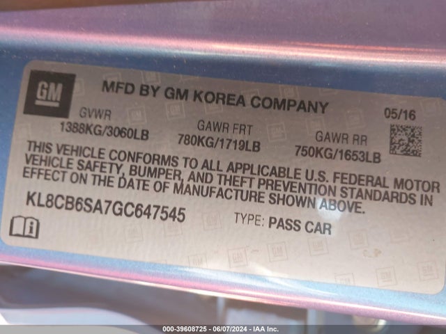 Chevrolet Spark Ls Cvt 2016 KL8CB6SA7GC647545 Image 9