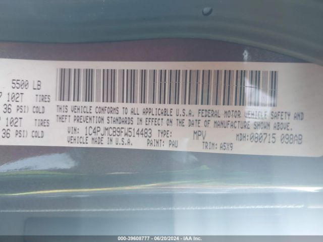 1C4PJMCB9FW514483 Jeep Cherokee Latitude