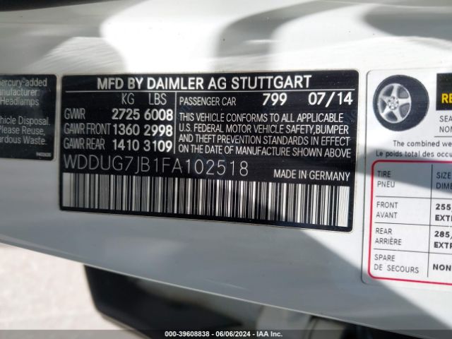 WDDUG7JB1FA102518 Mercedes-Benz S 63 Amg 4matic