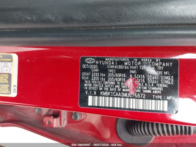 KM8K1CAA3MU676872 Hyundai Kona Se