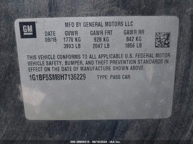 Chevrolet Cruze Premier Auto 2017 1G1BF5SM8H7136229 Image 9