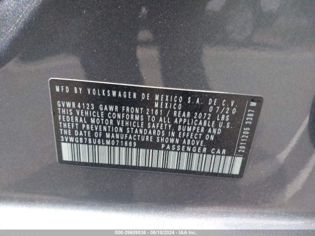 3VWGB7BU6LM071669 Volkswagen Jetta 1.4t Sel Premium