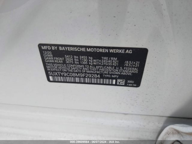 5UXTY9C08M9F29284 BMW X3 M40i