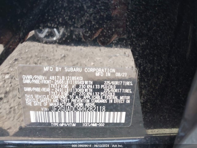 Subaru Crosstrek Premium 2024 JF2GUADC9RH282118 Image 9