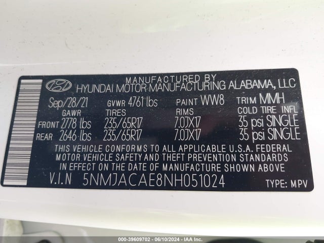 Hyundai TUCSON SE 2022 5NMJACAE8NH051024 Image 9