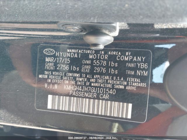 KMHGH4JH7GU101540 Hyundai Equus Signature