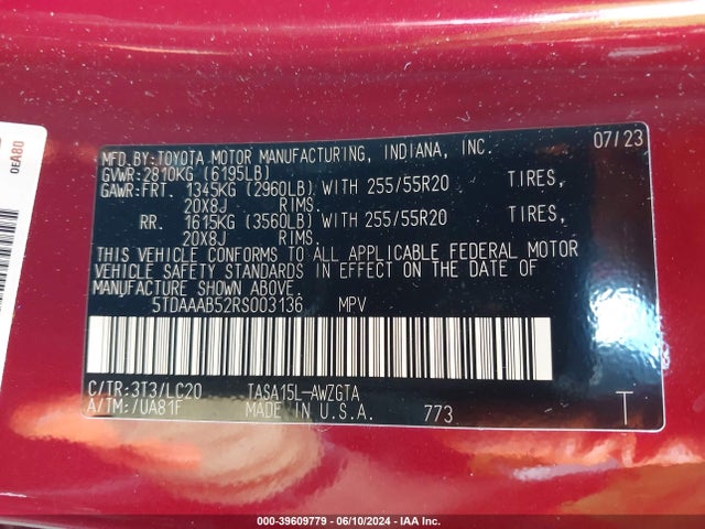 Toyota Grand Highlander Limited 2024 5TDAAAB52RS003136 Image 9
