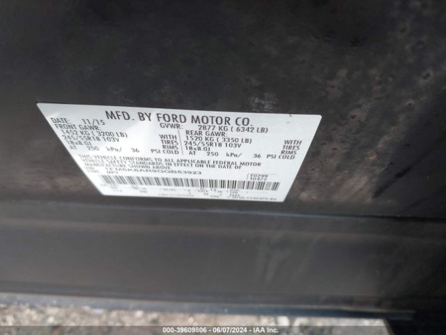1FM5K8AR9GGB53923 Ford Utility Police Interceptor