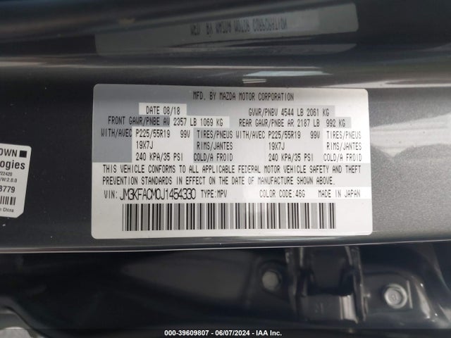 Mazda Cx-5 Touring 2018 JM3KFACM0J1454330 Image 9