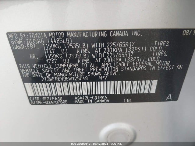 Toyota Rav4 Xle 2014 2T3WFREV9EW125048 Image 9
