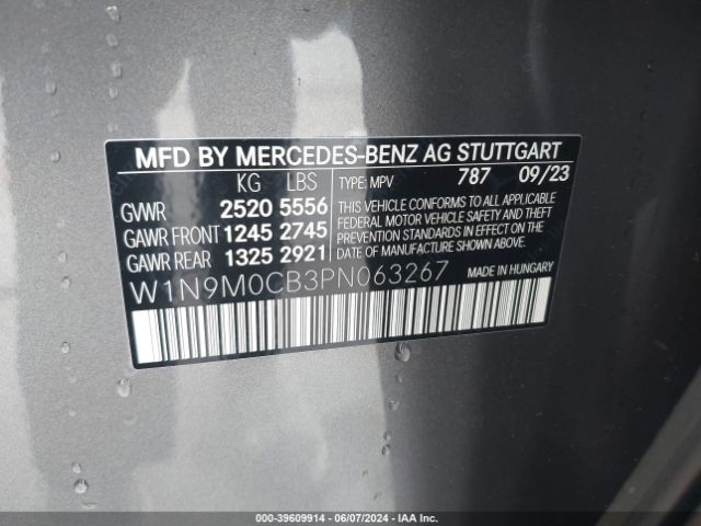 W1N9M0CB3PN063267 Mercedes-Benz Eqb 250 Suv
