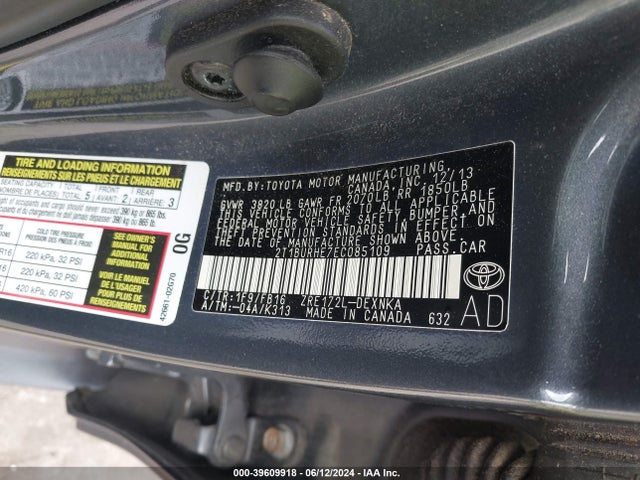 Toyota Corolla Le Plus 2014 2T1BURHE7EC085109 Image 9