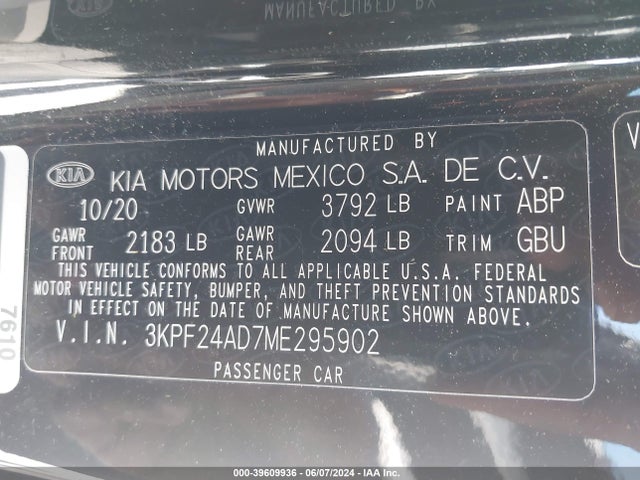 KIA Forte Lxs 2021 3KPF24AD7ME295902 Image 9