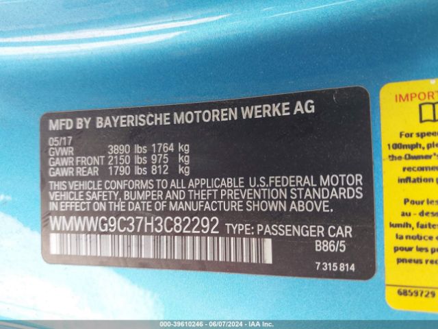 WMWWG9C37H3C82292 Mini Convertible Cooper S