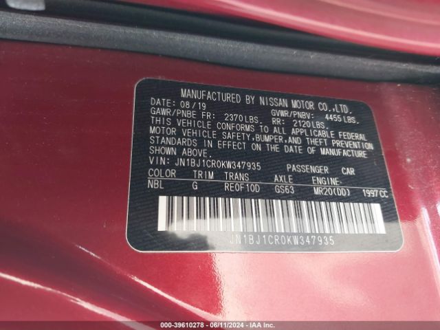 JN1BJ1CR0KW347935 Nissan Rogue Sport S