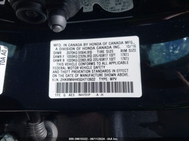 2HKRM4H45GH710602 Honda CR-V SE