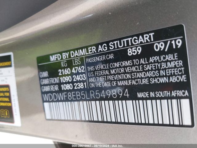 WDDWF8EB5LR549894 Mercedes-Benz C 300 4matic