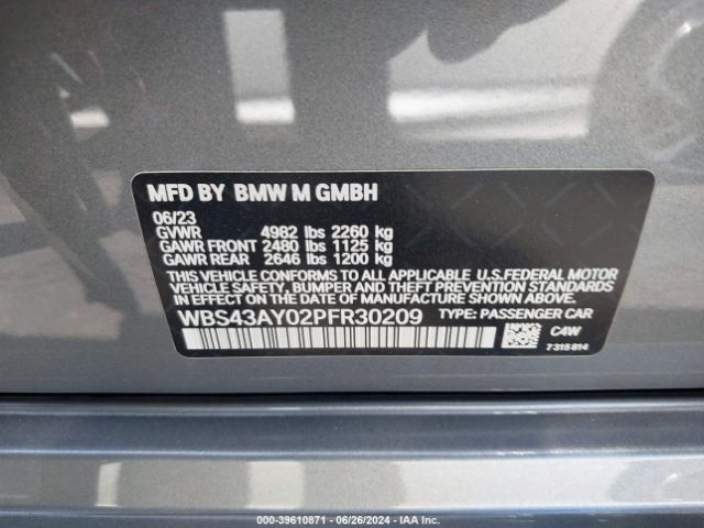 WBS43AY02PFR30209 BMW M3 Competition Xdrive